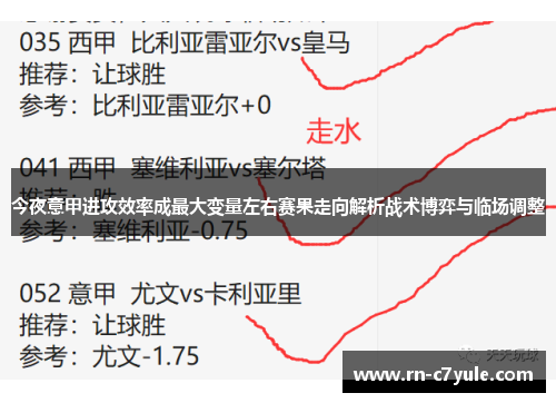 今夜意甲进攻效率成最大变量左右赛果走向解析战术博弈与临场调整