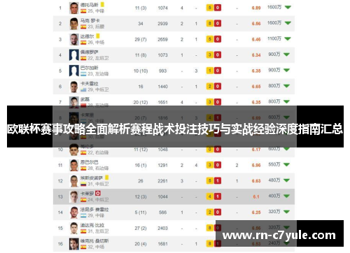 欧联杯赛事攻略全面解析赛程战术投注技巧与实战经验深度指南汇总